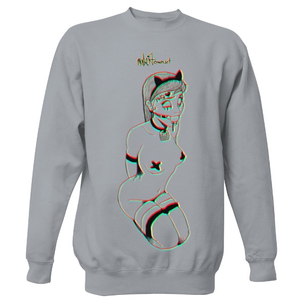 Mikina bez kapuce Unisex s potiskem pussycat drill 3D