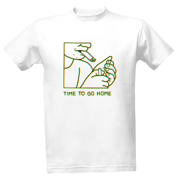 Tričko s potiskem TIME TO GO HOME